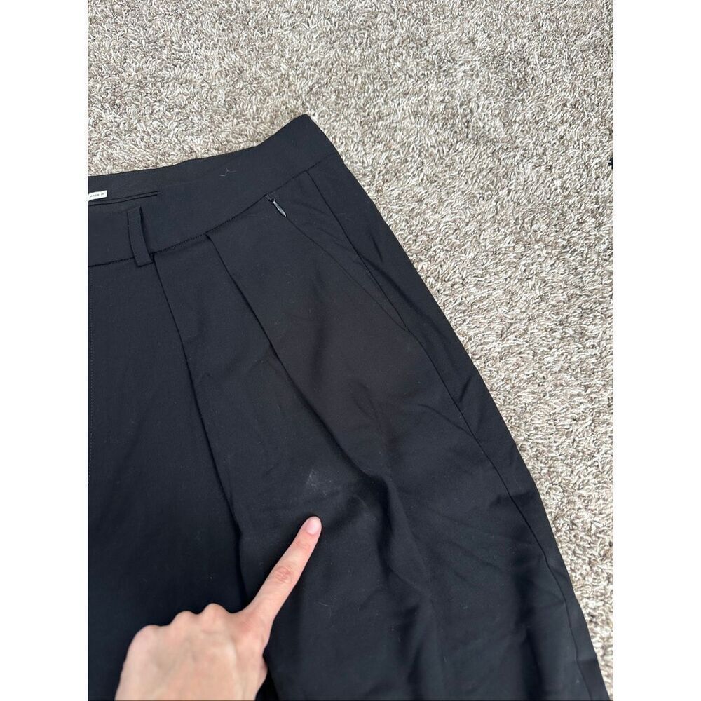 Good American Luxe Suiting Column Pleated Wide Leg Trousers Pants Flowy Size 16 - Picture 13 of 16